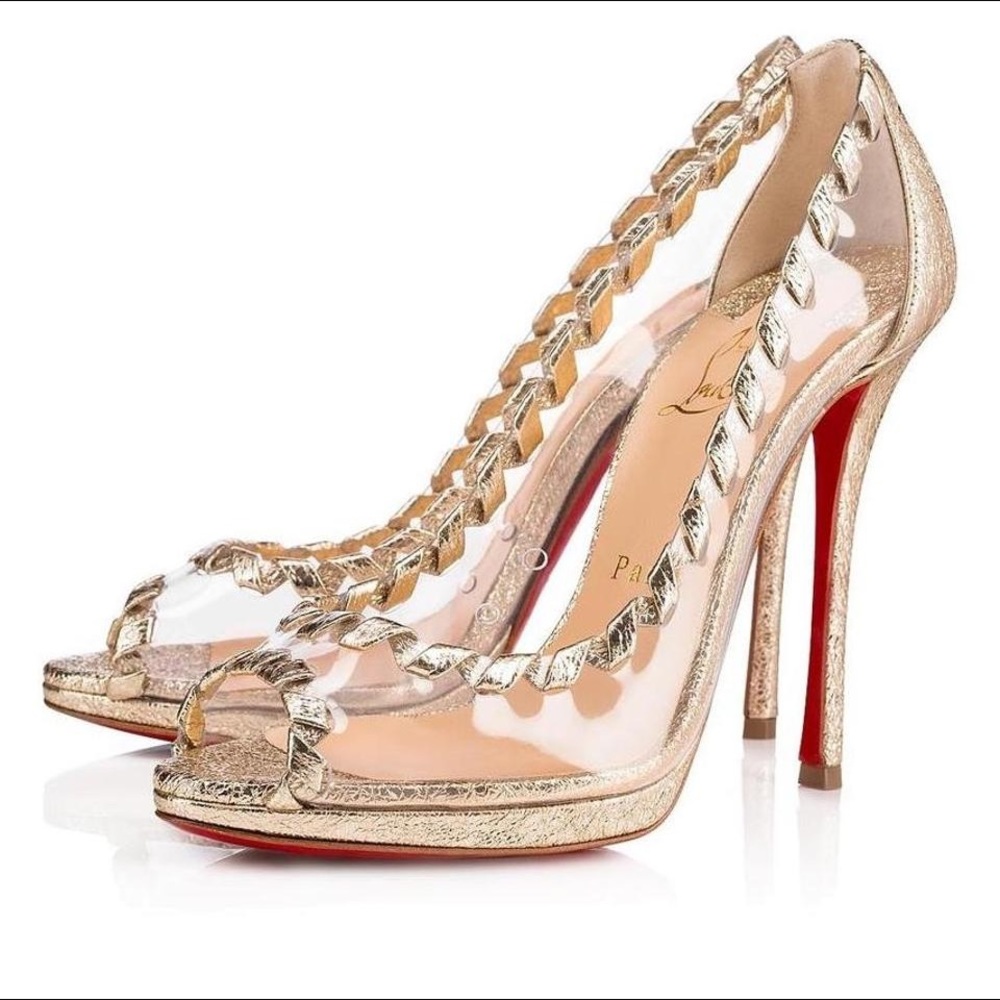 Christian Louboutin Size 36 PVC / Gold Stilettos